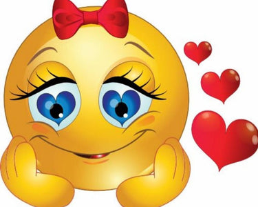 Diamond Painting Verliefd smiley met Ronde steentjes 100x80cm - Beste Kwaliteit